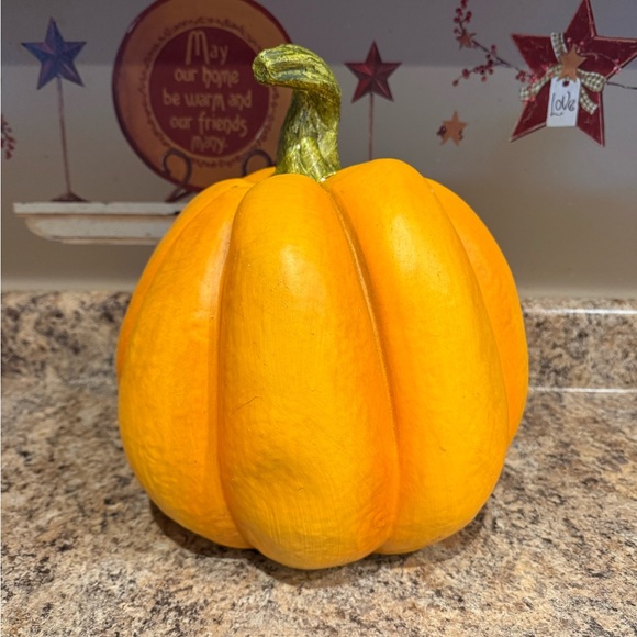 Home Goods Orange Pumpkin Face Sculpture - Picture 4 of 4